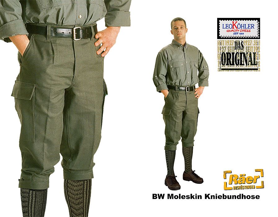 Bw Kniebundhose Moleskin Original Leo K Hler A Oliv