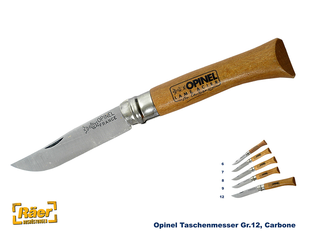 Opinel Taschenmesser Gr.12, Carbone-Klinge    A