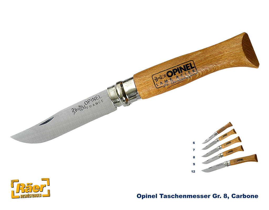 Opinel Taschenmesser Gr. 9, Carbone-Klinge    A